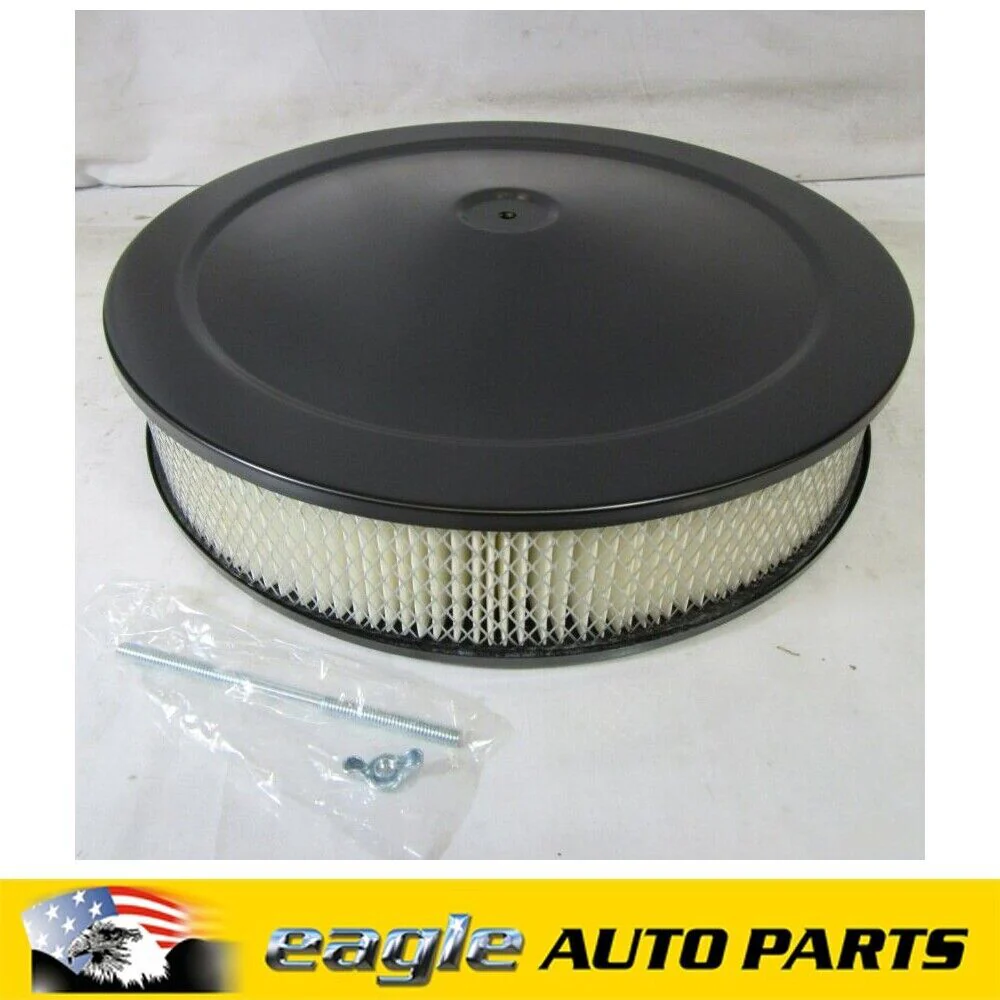 AIR CLEANER MUSCLE CAR STYLE 14" X 3" BLACK  # R7195BK-BOX - Image 2