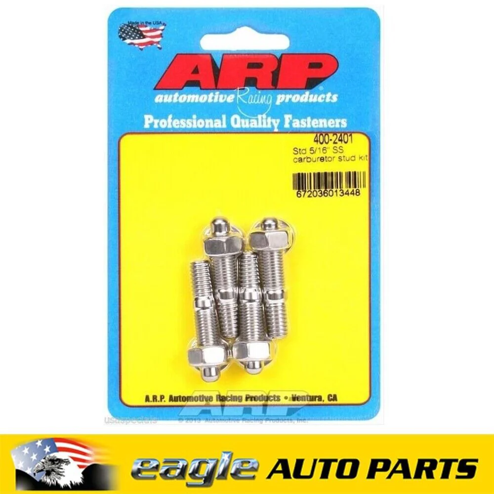 ARP Carburetor Studs Stainless Steel Polished 5/16-18/24 in. x 1.7 " # 400-2401