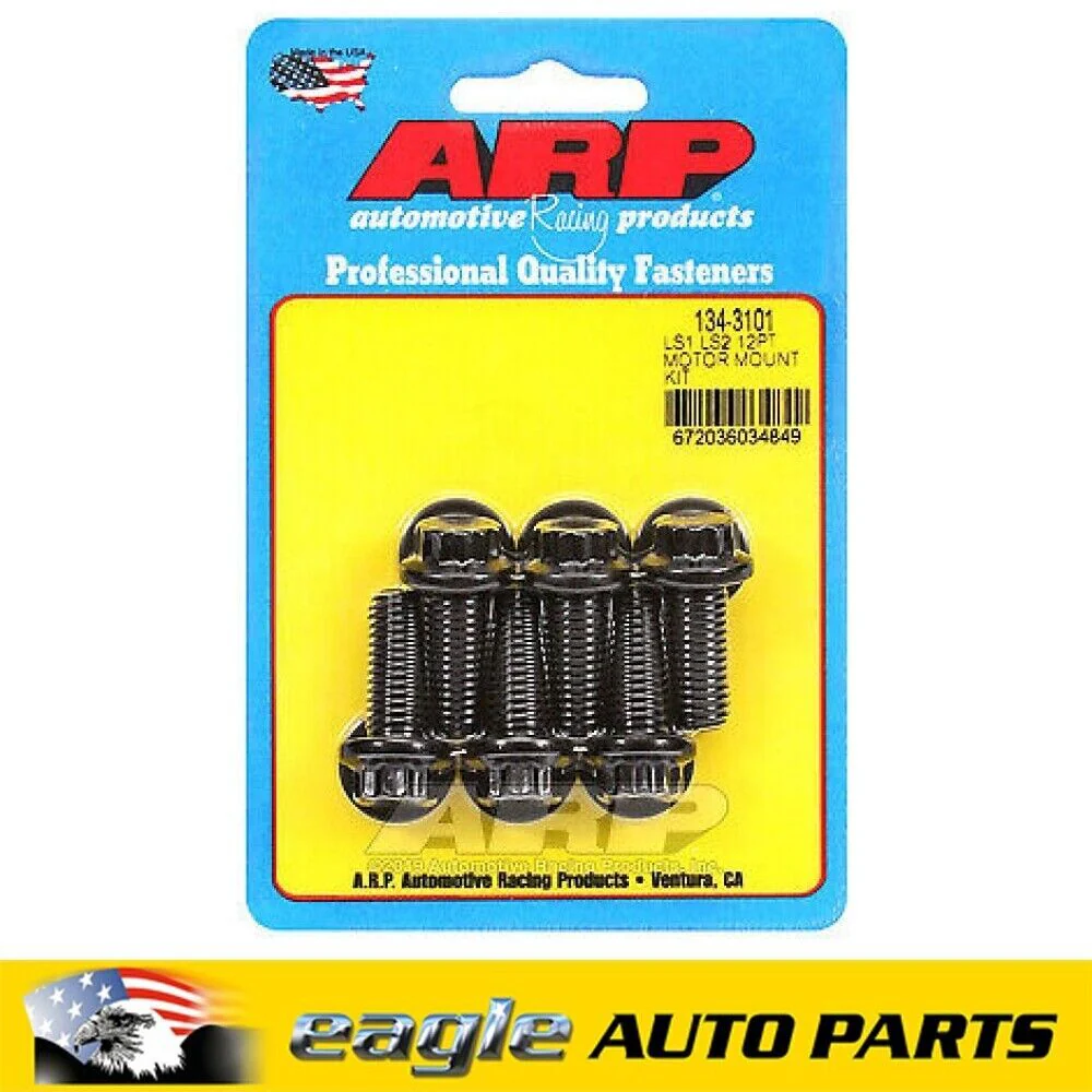 ARP Motor Mount Bolt Kit 12 pt , Black oxide Chevy S/B 287 327 350 # 134-3101