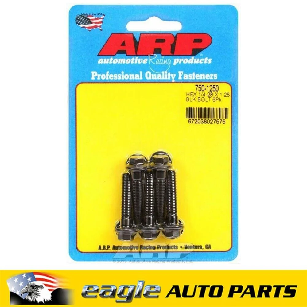 ARP Performance 1/4" - 28, 1.250" Long UHL Black Hex Head Bolt Kit  # 750-1250