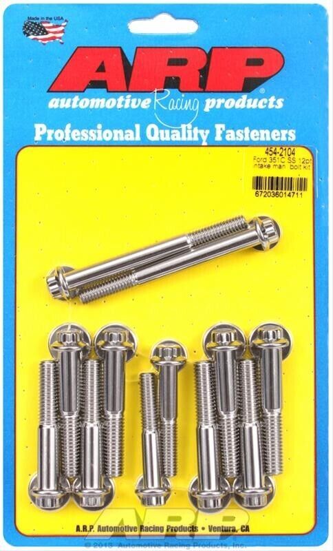 ARP Stainless Steel Intake Manifold Bolt Kit Ford 351 Cleveland # 454-2104