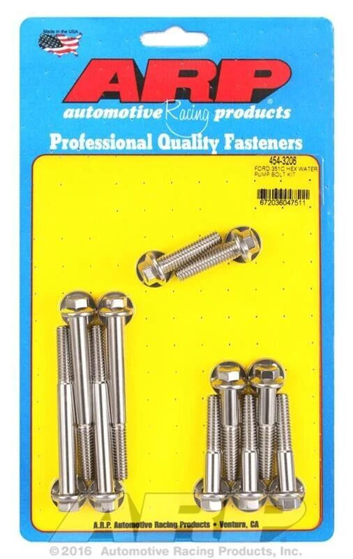 ARP Water Pump / Timing Cover Bolt Kit Ford Cleveland 302 351 # 454-3206