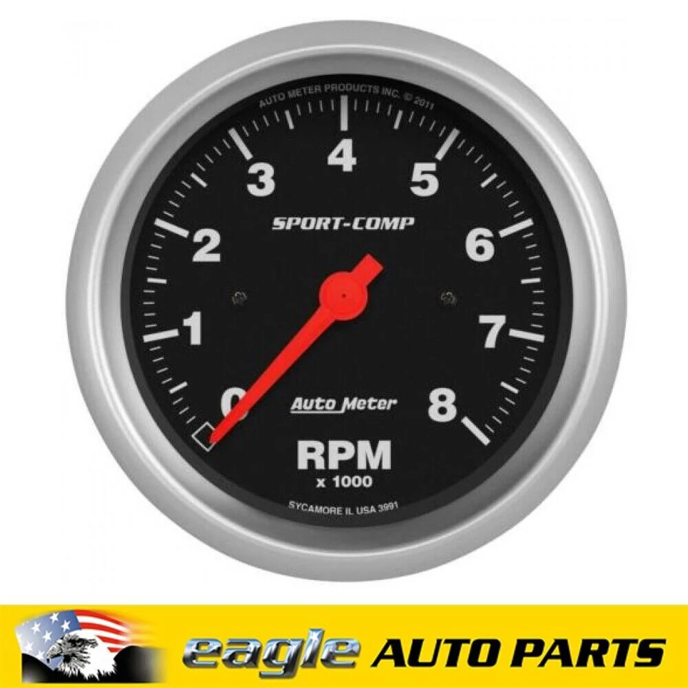 AUTOMETER SPORT COMP 3 3/8" TACHOMETER 0 - 8000RPM # AU3991