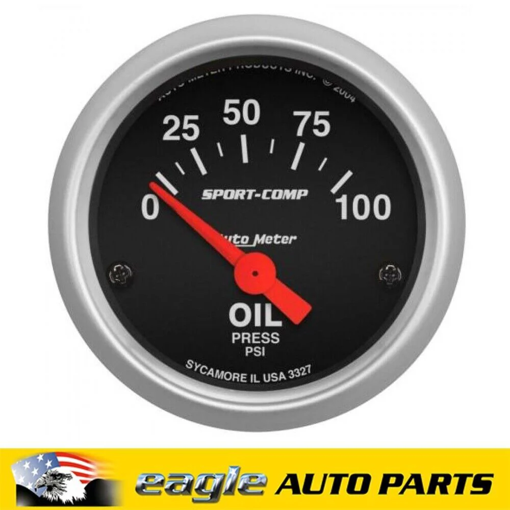 AutoMeter Sport-Comp Gauge Oil Pressure, 0-100 psi, 2 1/16 in Elec # AU3327