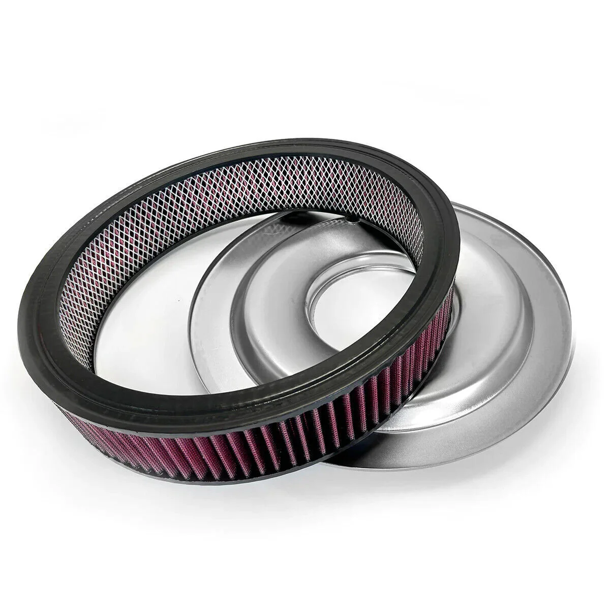 BluePrint Engines Air Cleaner Assembly With Flat Base - 14" Chrome # BPP143 - Image 2