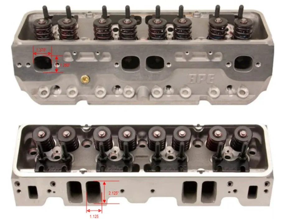 BluePrint Engines Chev 350 Small Block Alloy 195cc Cylinder Heads # H8002K - Image 2