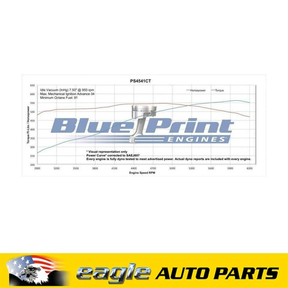 BluePrint Engines Chev 454 Small Block Pro Series Stroker 563hp # PS4541CT1 - Image 2