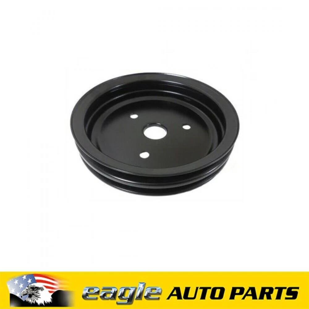 Chev 283 307 327 350 383 Black Double Groove Crankshaft Pulley # R9603BK