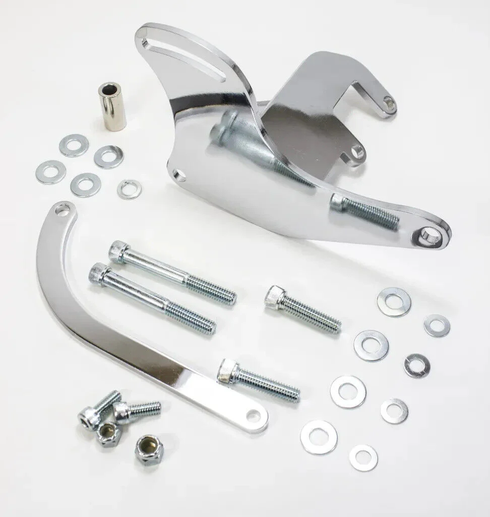 Chev 283 307 327 350 Chrome Air Conditioning Bracket Set Up SWP R/H/S # R3835