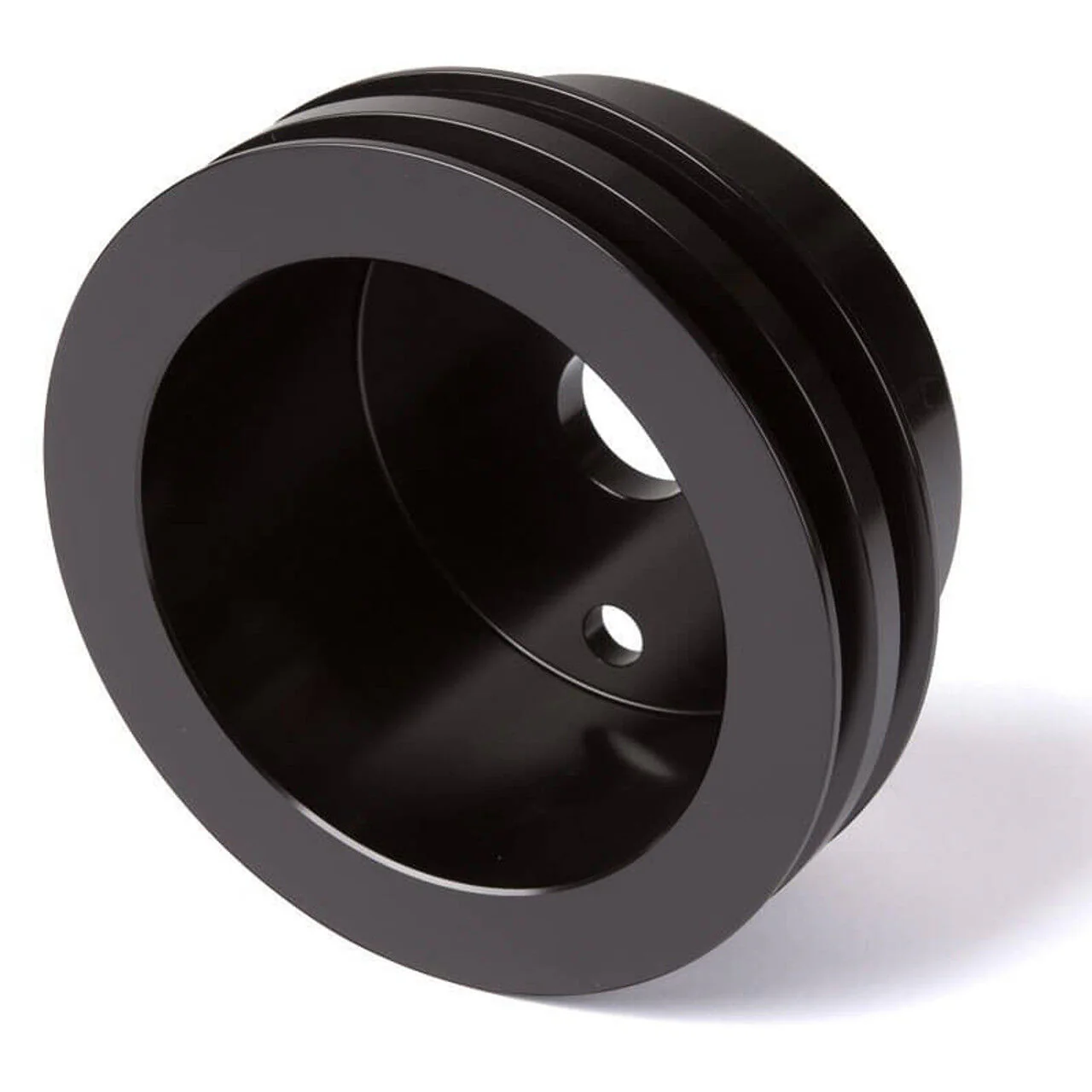 Chev 283 327 350 CVF Billet Black Double Lower Crank Pulley Suit LWP  # B-SBCL2CR