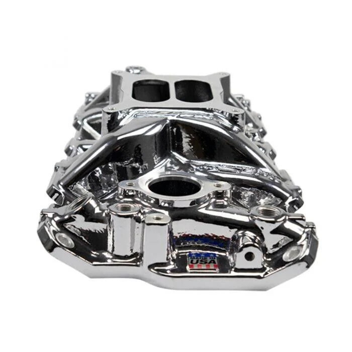 Chev 350 Edelbrock Performer EPS Intake Manifold Chrome Plasma Coated ED2701-CP - Image 4