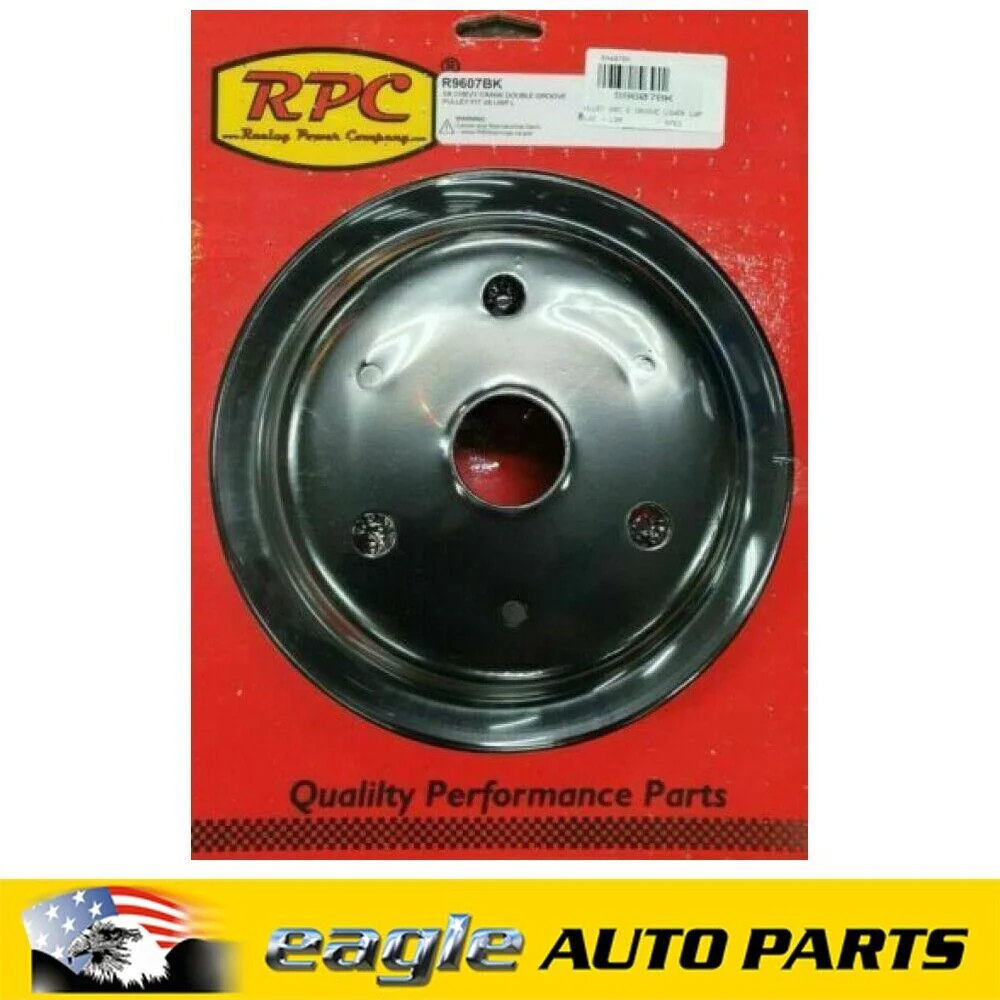 Chev 350 V8 Black Double Groove Crankshaft Pulley # R9607BK