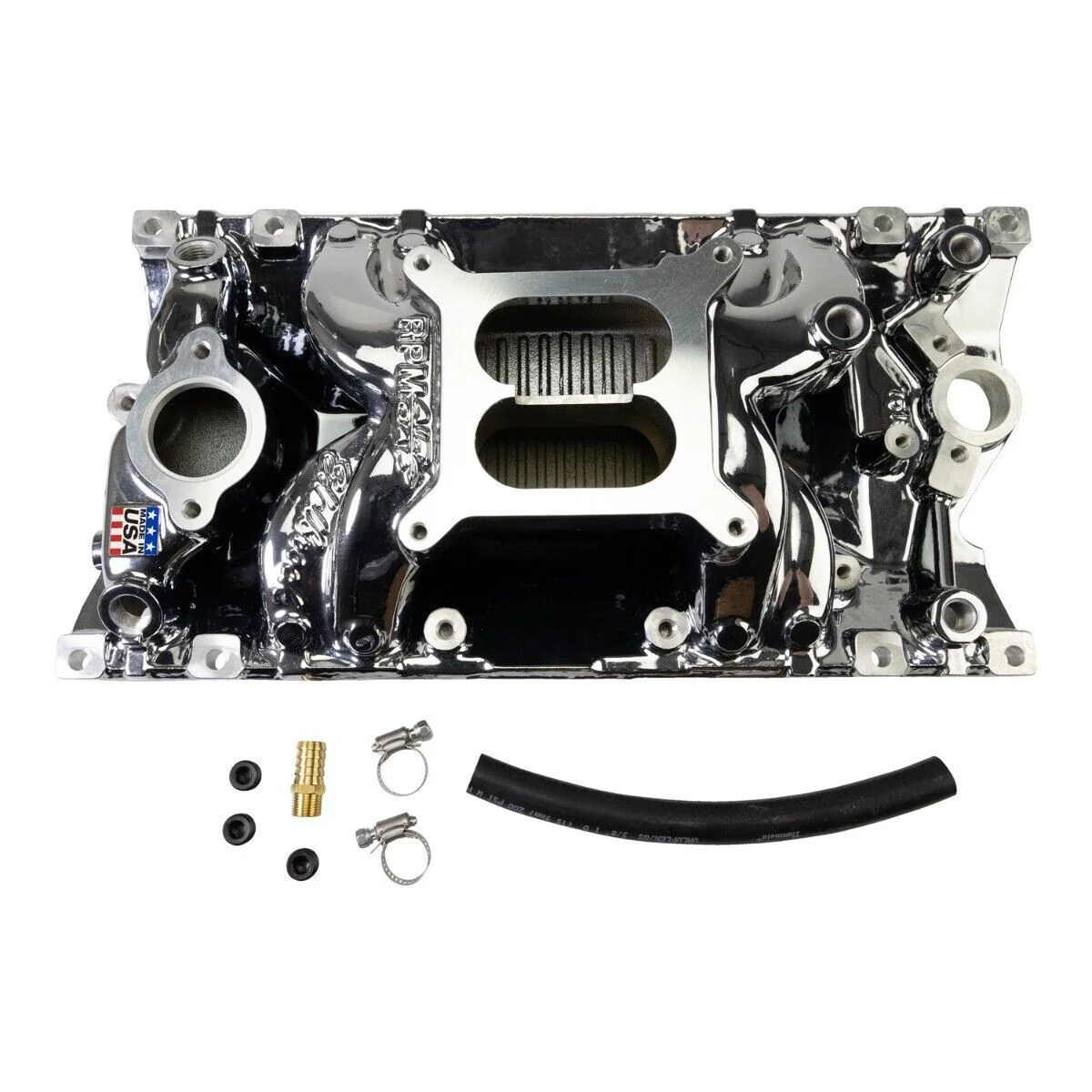 Chev 350 Vortec Edelbrock RPM Air-Gap Intake Manifold Chrome Plasma # ED7516-CP
