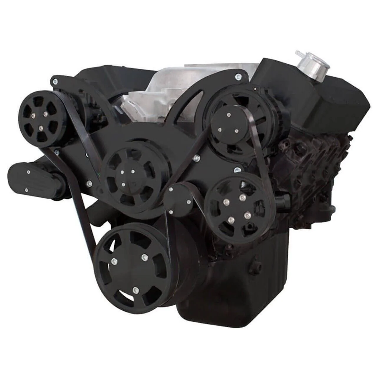 Chev 396 - 454 V8 CVF Black A/C, Alt & P/S Wraptor Kit # B-454-WRAPTOR-AC