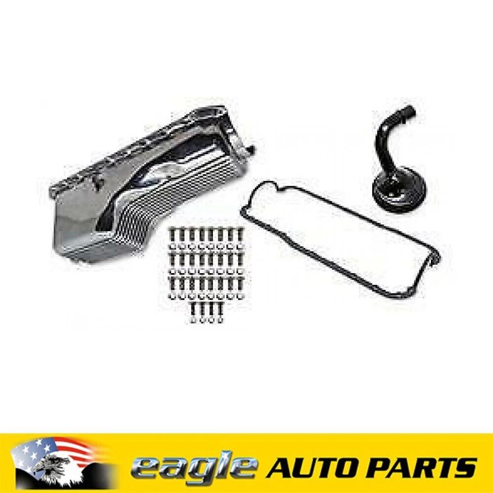 Chev Big Block 454 Early Weiand Finned Aluminum Oil Pan Kit Polished WEI6532FWND