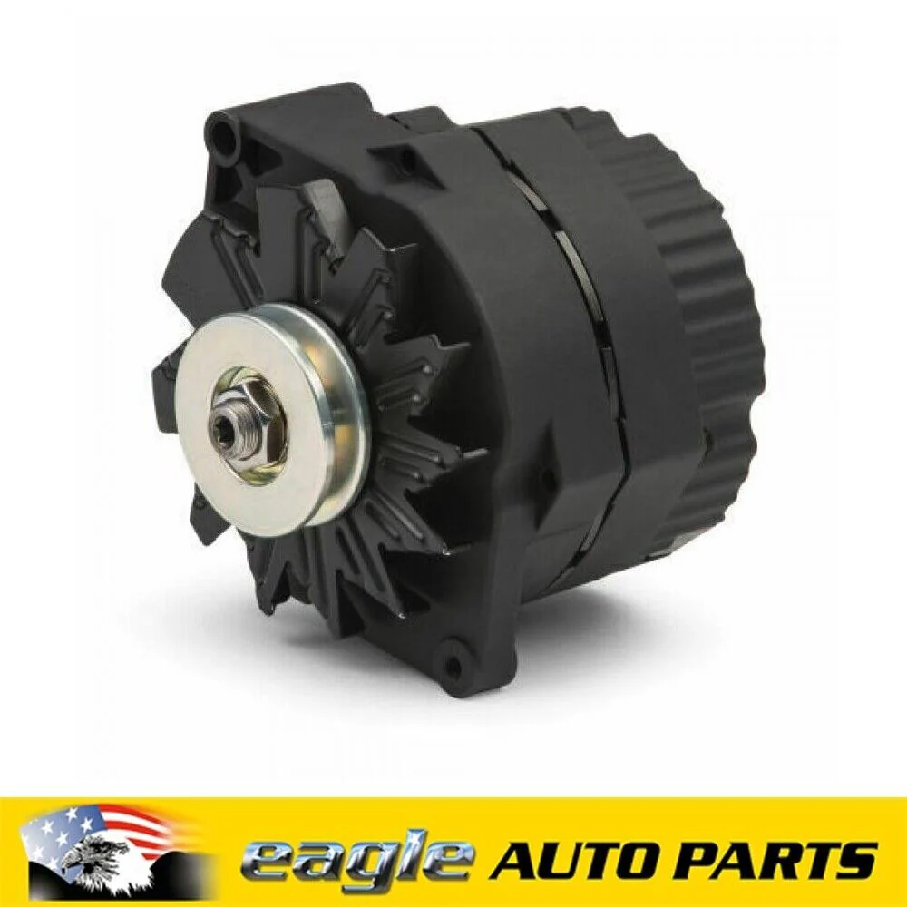 Chev GM 100 Amp 1 Wire Internal Reg Black Crinkle Finish Alternator  # 66448-1N