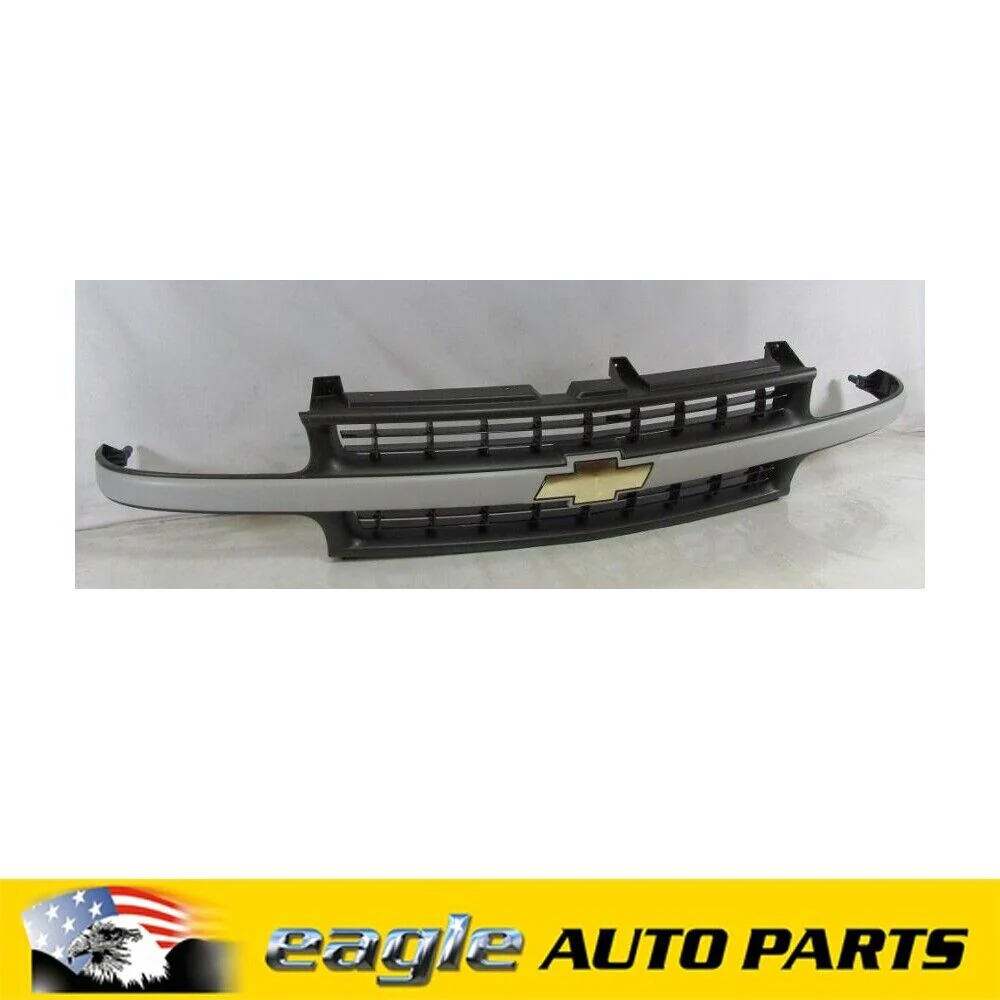 CHEV SILVERARDO 1999 - 2001 GENUINE CHEV BOWTIE SILVER FRONT GRILL  # 15764314 - Image 2