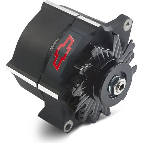 Chev Slant-Edge Alternator Recessed Red Bowtie Emblem 100amp # 141-152