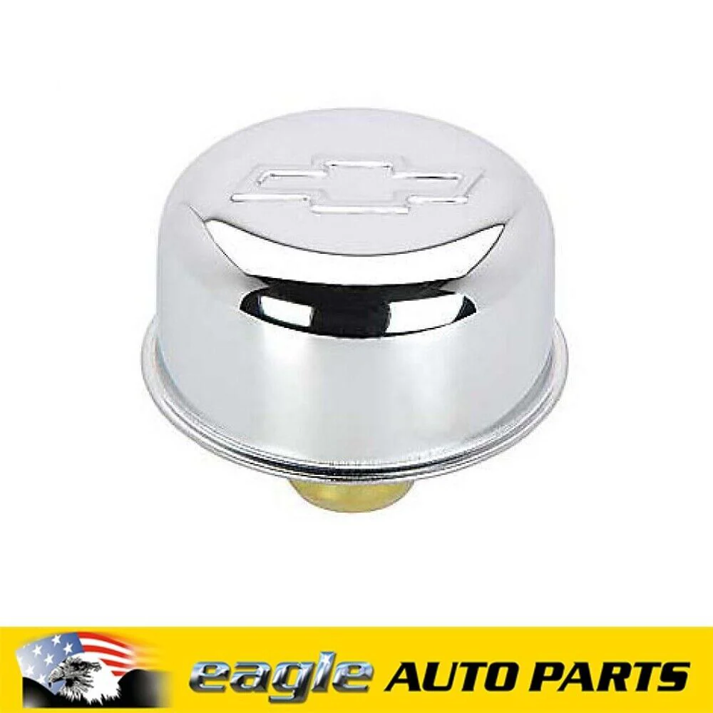 Chrome Chev Bowtie Rocker Cover Breather Cap # 141-616 - Image 2