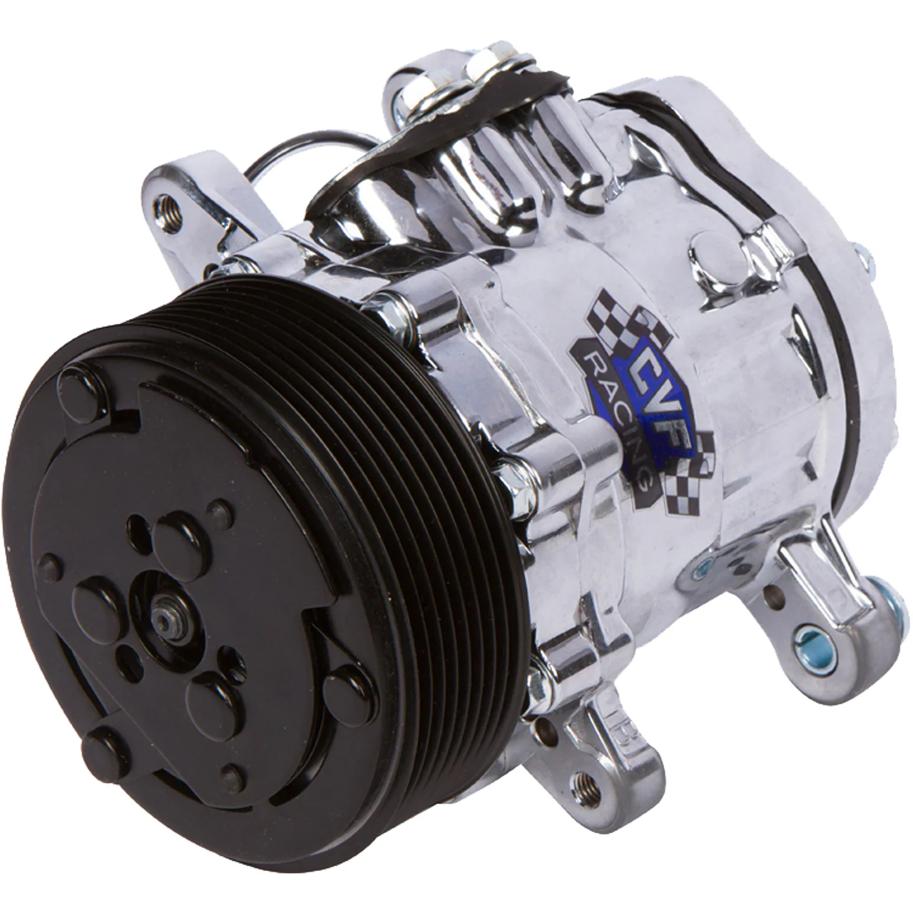 CVF Peanut Style AC Compressor, Chrome, 8 Rib Clutch # PEANUT-7B10-134AC-8R