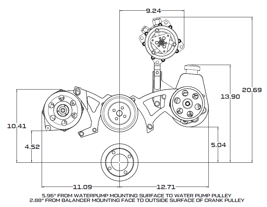 CVF Racing Ford 351 Cleveland Serpentine Kit # 351C-SERPENTINE-AC - Image 4