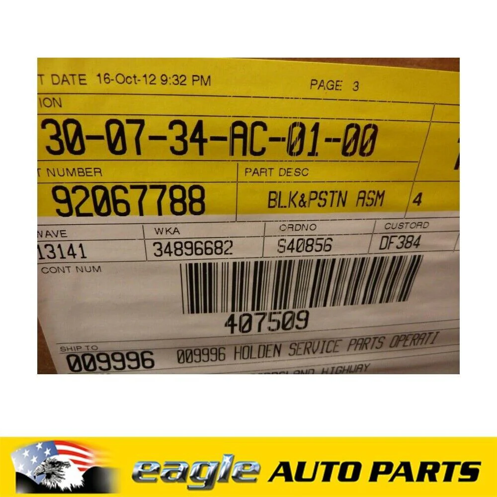DAEWOO C20NL AUTO FITTED ENGINE BLOCK WITH PISTONS / RINGS NOS 92067788 - Image 3