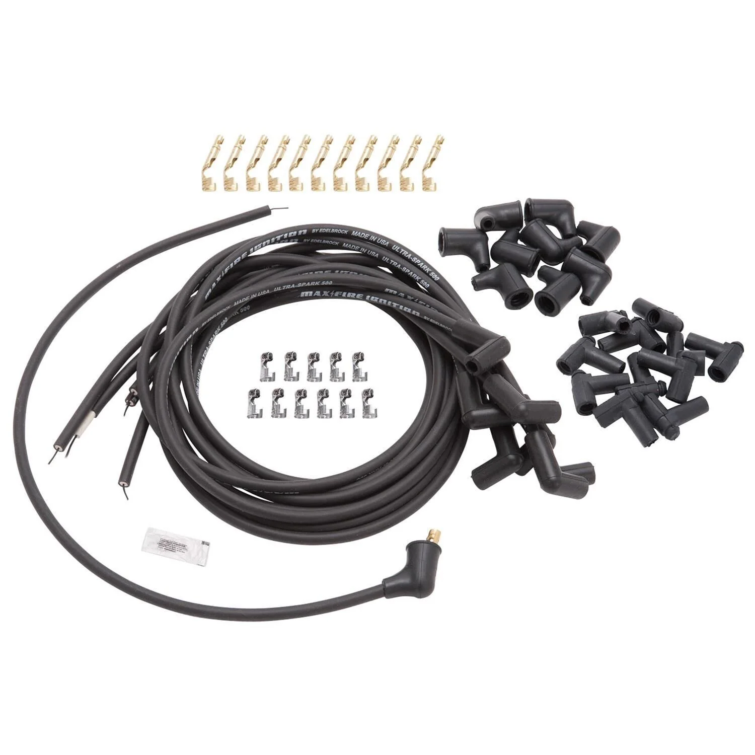 Edelbrock Max-Fire Ultra-Spark 500 Universal Spark Plug Leads 900 # ED 22701