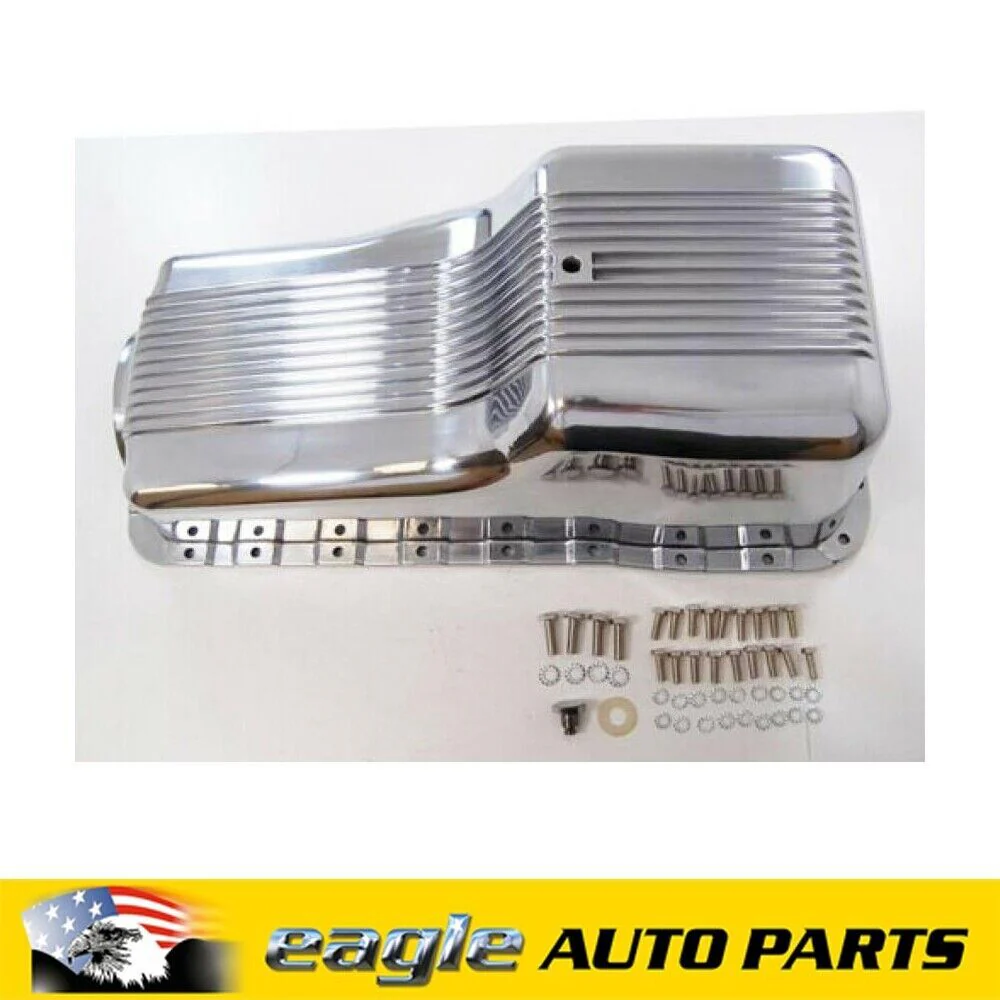 FORD 260 289 302 WINDSOR POLISHED ALUM OIL PAN 1964 - 1973  # R8446