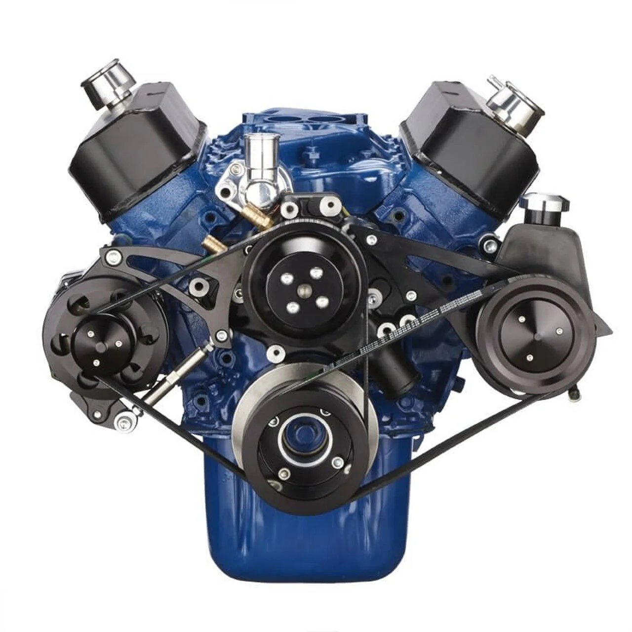 FORD 289 - 302W BLACK SERPENTINE ALT & P/S KIT # B-302-SERP-PS-34-Y