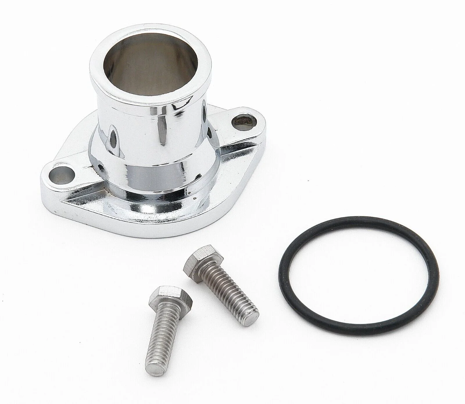 FORD 351 CLEVELAND MR. GASKET O-RING STYLE CHROME THERMOSTAT HOUSING # MG2663