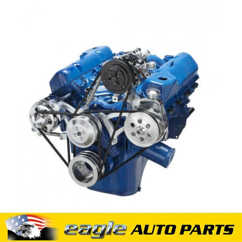 FORD 429 - 460 V8 Alt, P/S & A/C Bracket & Pulley Kit # 460-AC-SYSTEM-L