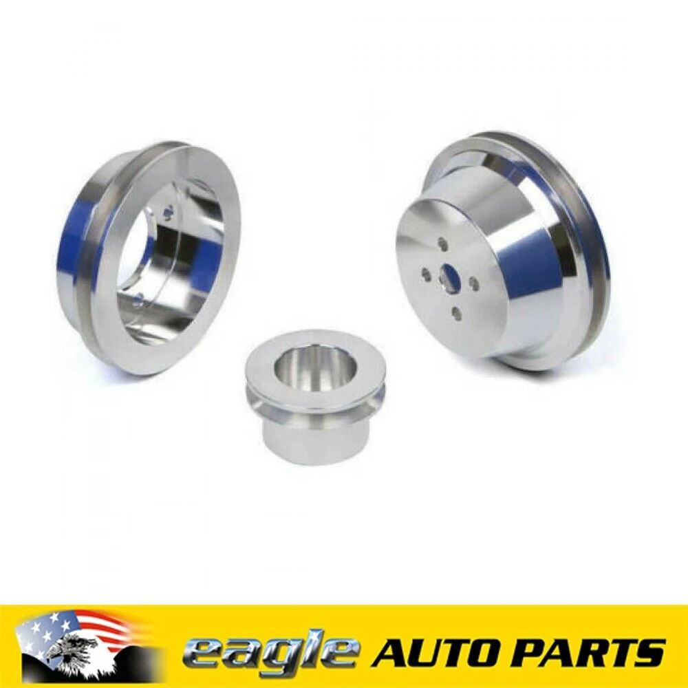Ford Big Block 429 - 460 V8 Billet Aluminum V Belt Pulley Kit # BBFL1KIT-HF