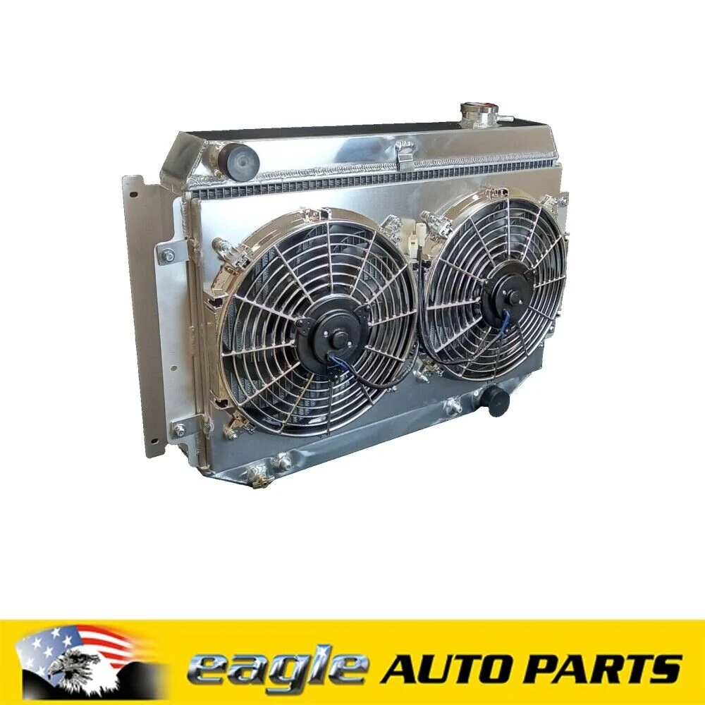 Holden HQ HJ HX HZ 4 Row Aluminum Radiator With Fans Suits Chev V8 Engines # 038