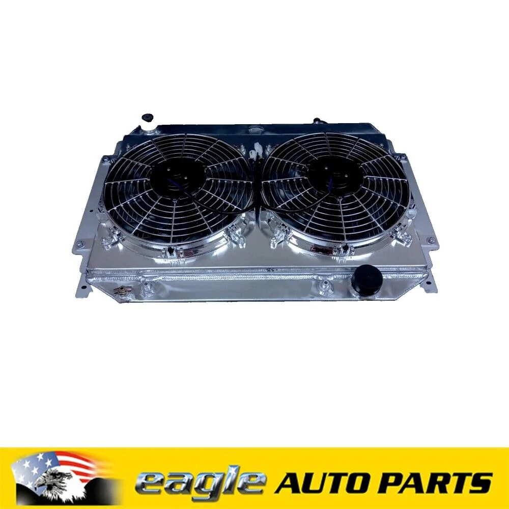 Holden HQ HJ HX HZ 4 Row Aluminum Radiator With Fans Suits Chev V8 Engines # 038 - Image 2