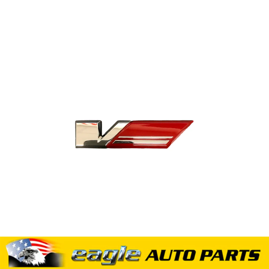 Holden VE Commodore V Series Red / Chrome Boot Lid Badge Genuine GM 92189635