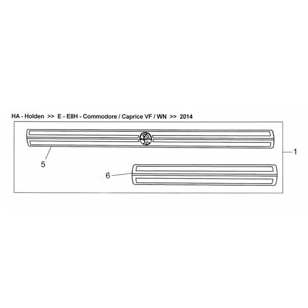 Holden VE VF Commodore Holden Lion Logo Stainless Steel Sill Plates Front & Rear - Image 2