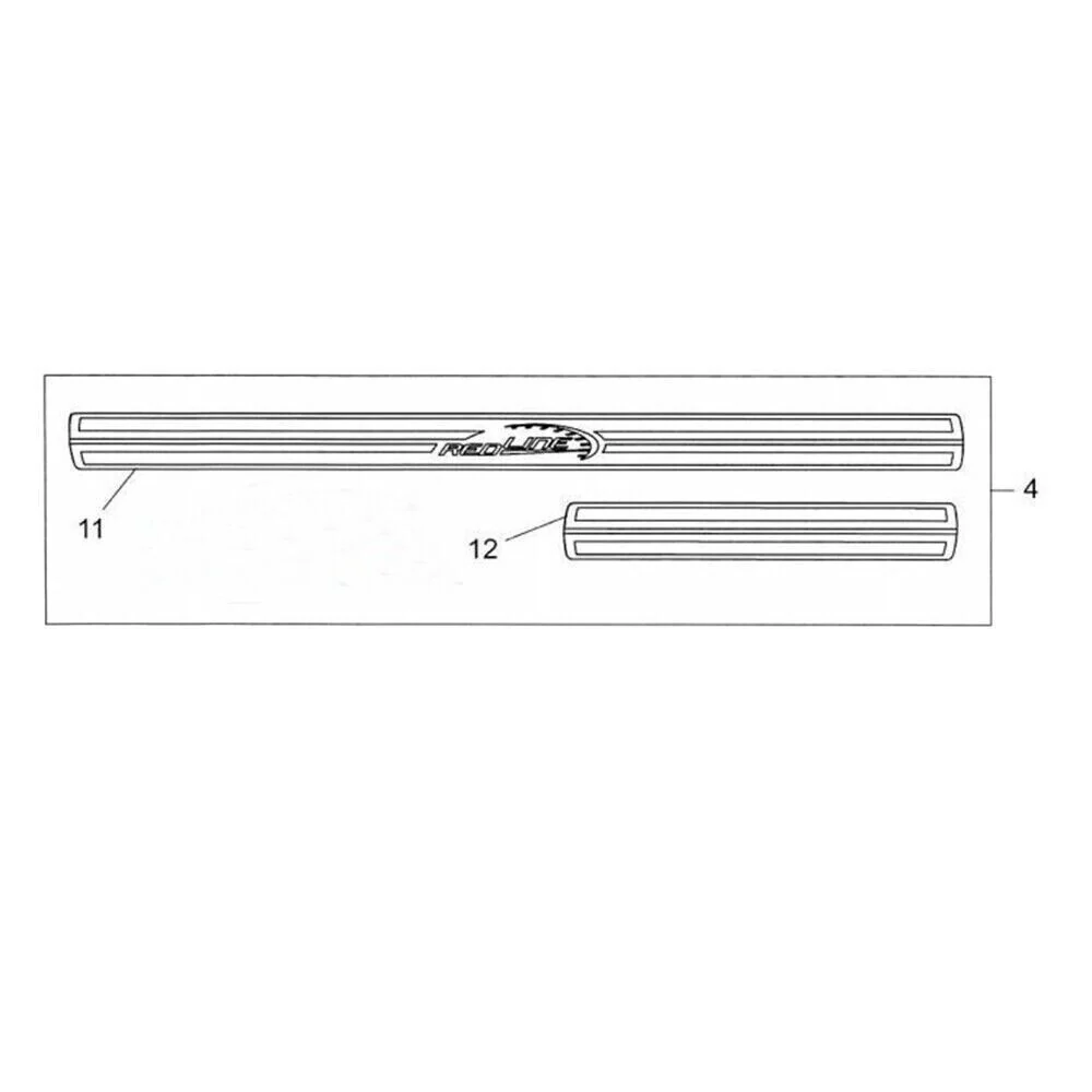 Holden VE VF Commodore Redline Logo Stainless Steel Sill Plates Front & Rear - Image 2