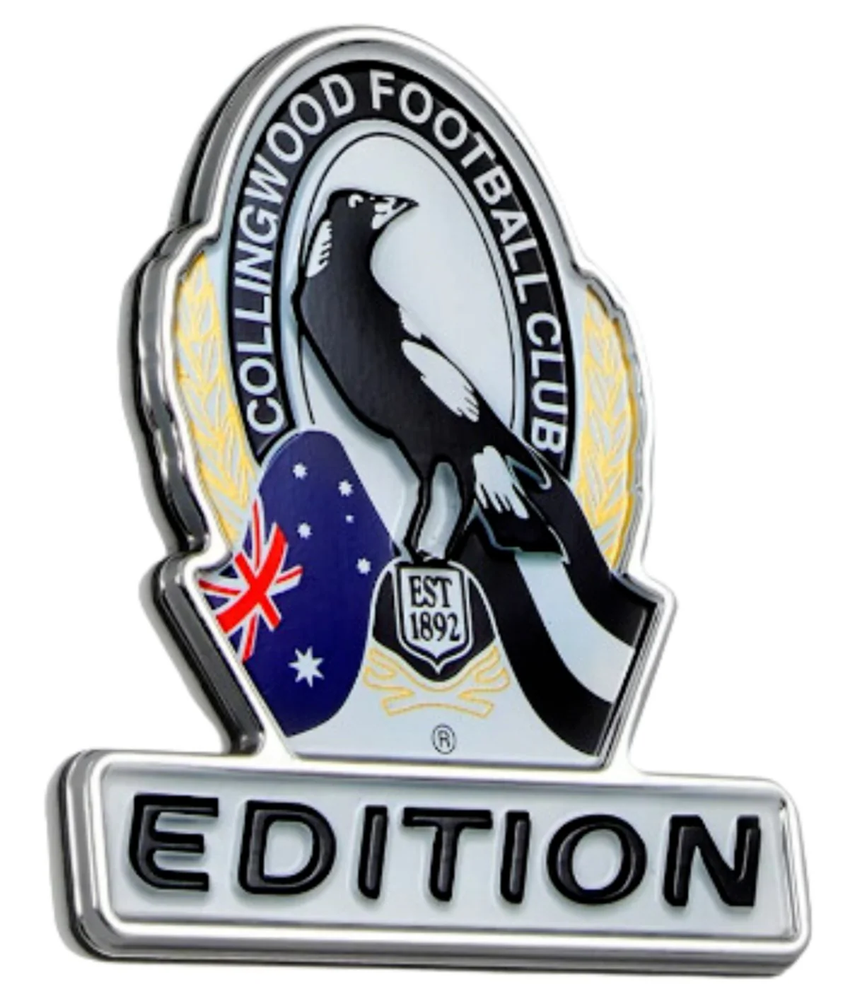 Holden VF Commodore " Collingwood Football Club Edition " Boot Lid Badge Emblem