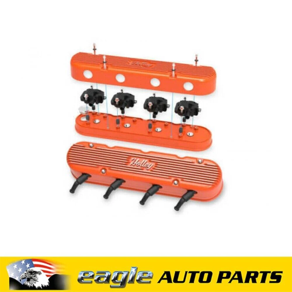 Holley GM LS 2 Piece Cast Aluminum Red Finish Valve Covers  # HO241-174 - Image 3