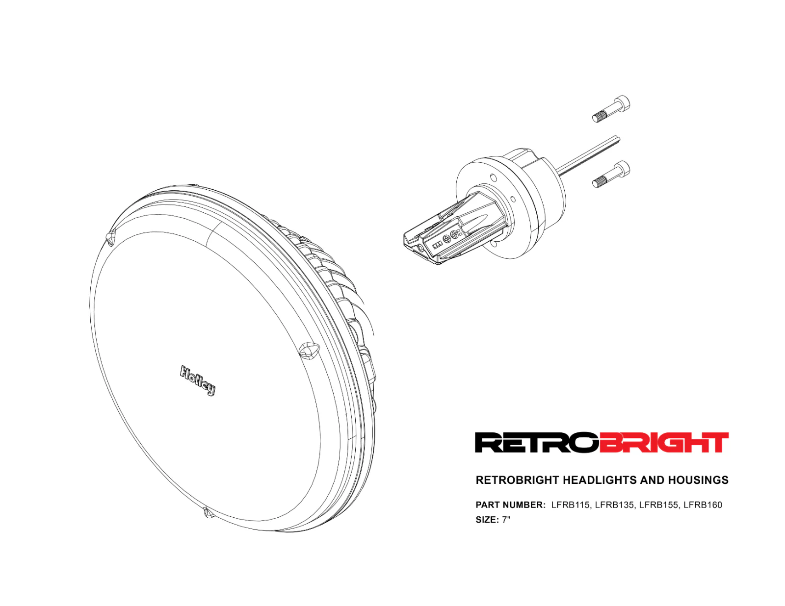 HOLLEY RETROBRIGHT LED FORWARD FACING HEADLIGHT - MODERN WHITE (5700K) # LFRB155 - Image 4