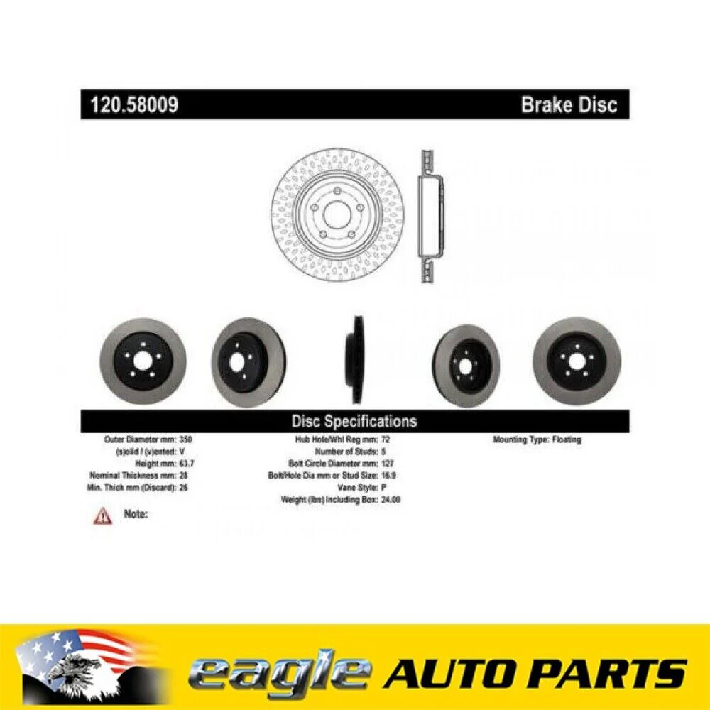 Jeep Grand Cherokee SRT8   2012 - 2018  Rear Disc Brake Rotor   # 120.58009 - Image 2