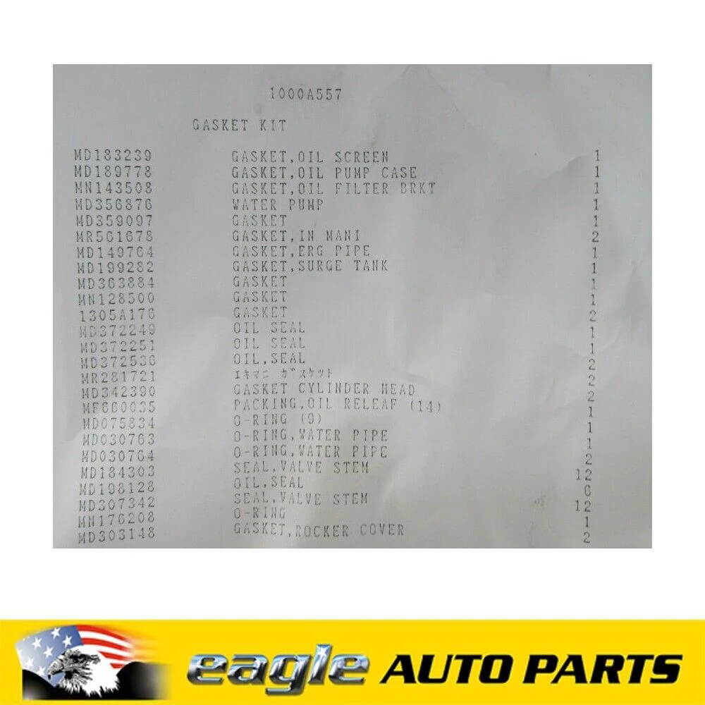 MITSUBISHI ML TRITON GLX 2WD 3.5L V6 TOP END GASKET SET 2008 2009  # 1000A557 - Image 2