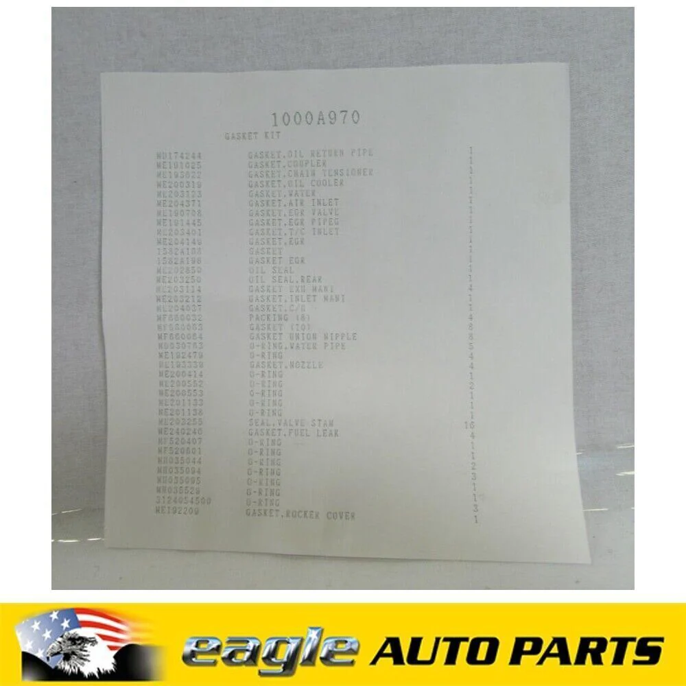 MITSUBISHI NP PAJERO VR-X LWB 3.2L DIESEL ENGINE OVERHAUL GASKET SET 2006 - Image 2