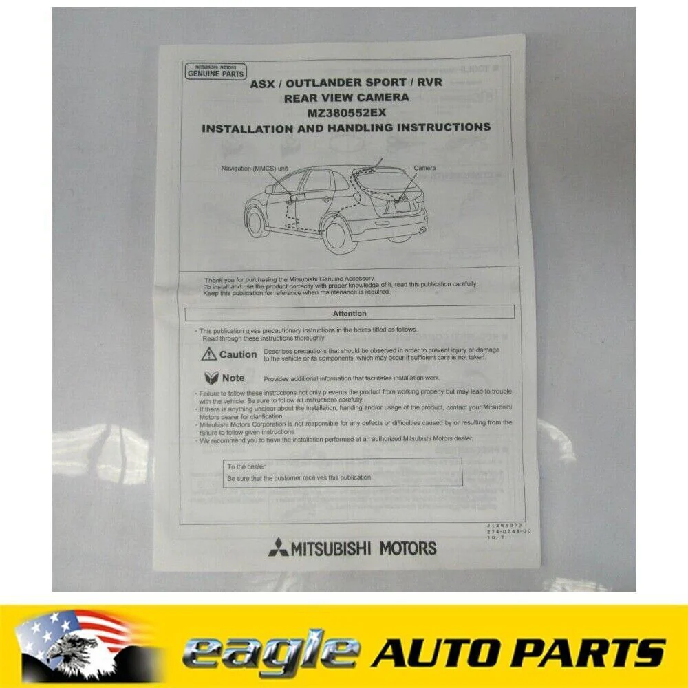 MITSUBISHI XA ASX OUTLANDER SPORT 2WD REAR VISION CAMERA ASSEMBLY 2010 - 2012 - Image 2