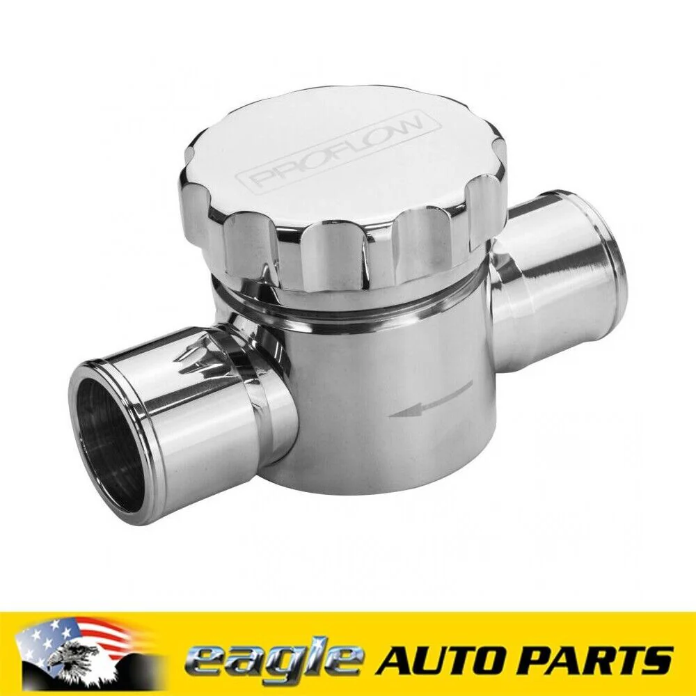 Proflow Coolant Filter, Inline with Cap Polished 1.5" Fittings  # PFEWF150P