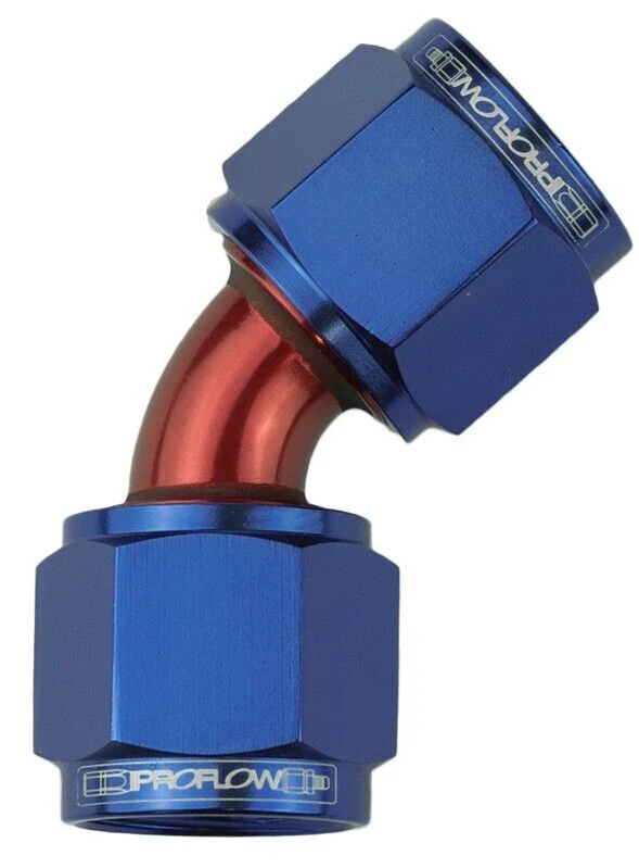 PROFLOW Female Flare Union 45 Degree Fitting Adaptor AN -4 Blue  # PFE132-04