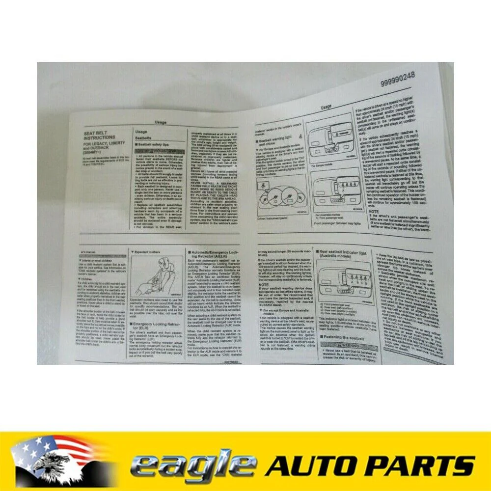 REAR SEAT BELT OE GENUINE TO SUIT SUBARU LEGACY# 64662AG110WA - Image 2