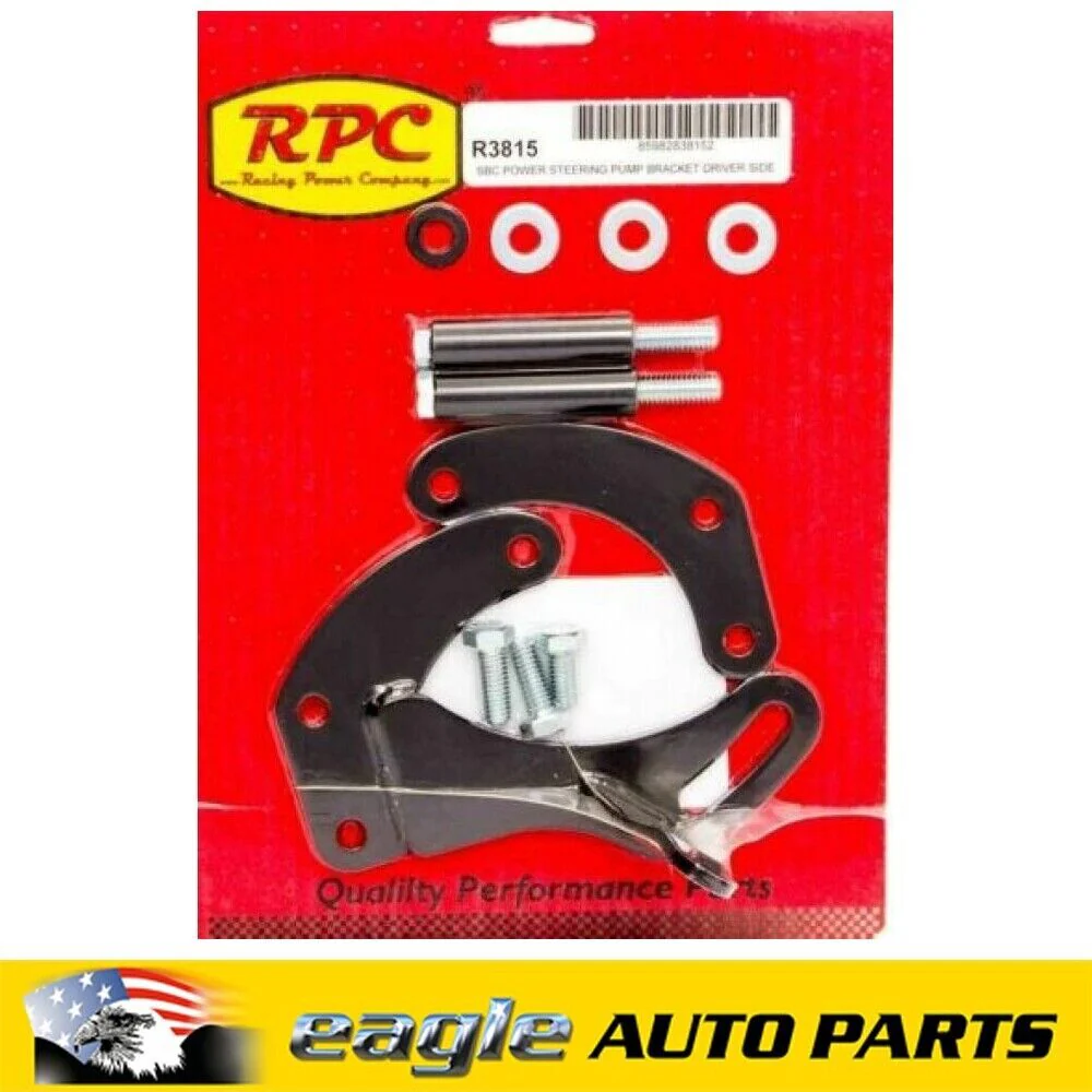 RPC CHEV 283 327 350 383 SWP POWER STEERING BRACKET BLACK # R3815