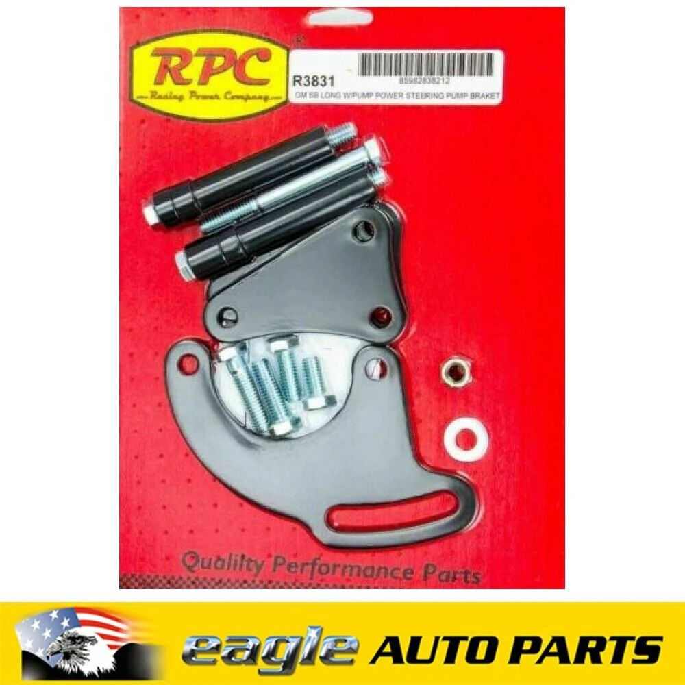 RPC Chev 327 350 383 Small Block Power Steering Bracket To Suit LWP Black  R3831