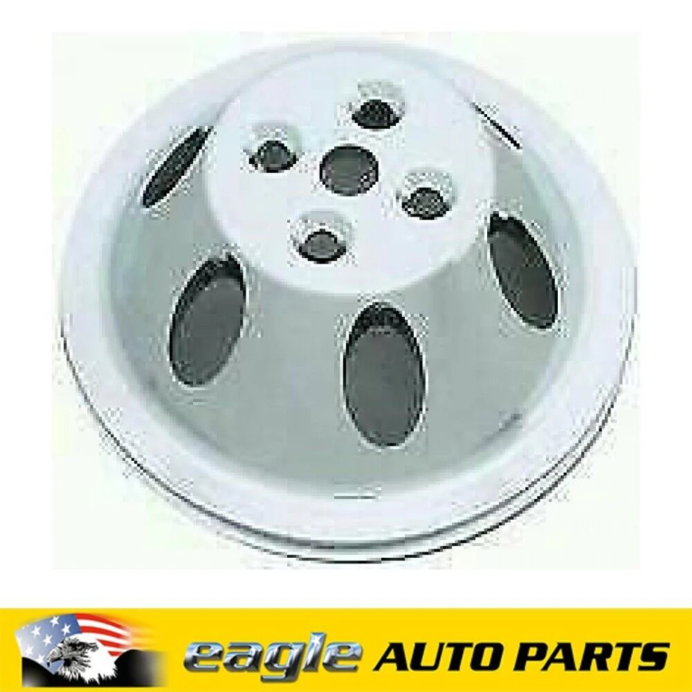 RPC CHEV 350 POLISHED ALUMINUM SINGLE GROOVE UPPER PULLEY SWP # 9478P